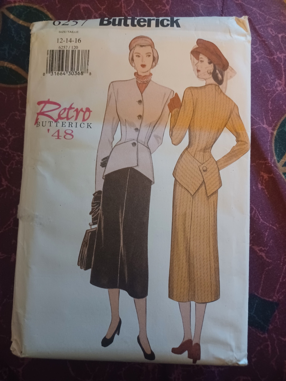Vintage Butterick Retro '48 Women's Midi Pencil Skirt Two-piece Suit Pattern